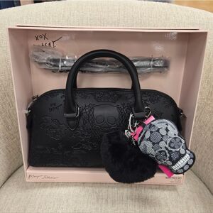 Betsey Johnson Skull Crossbody Handbag with Skull Charm